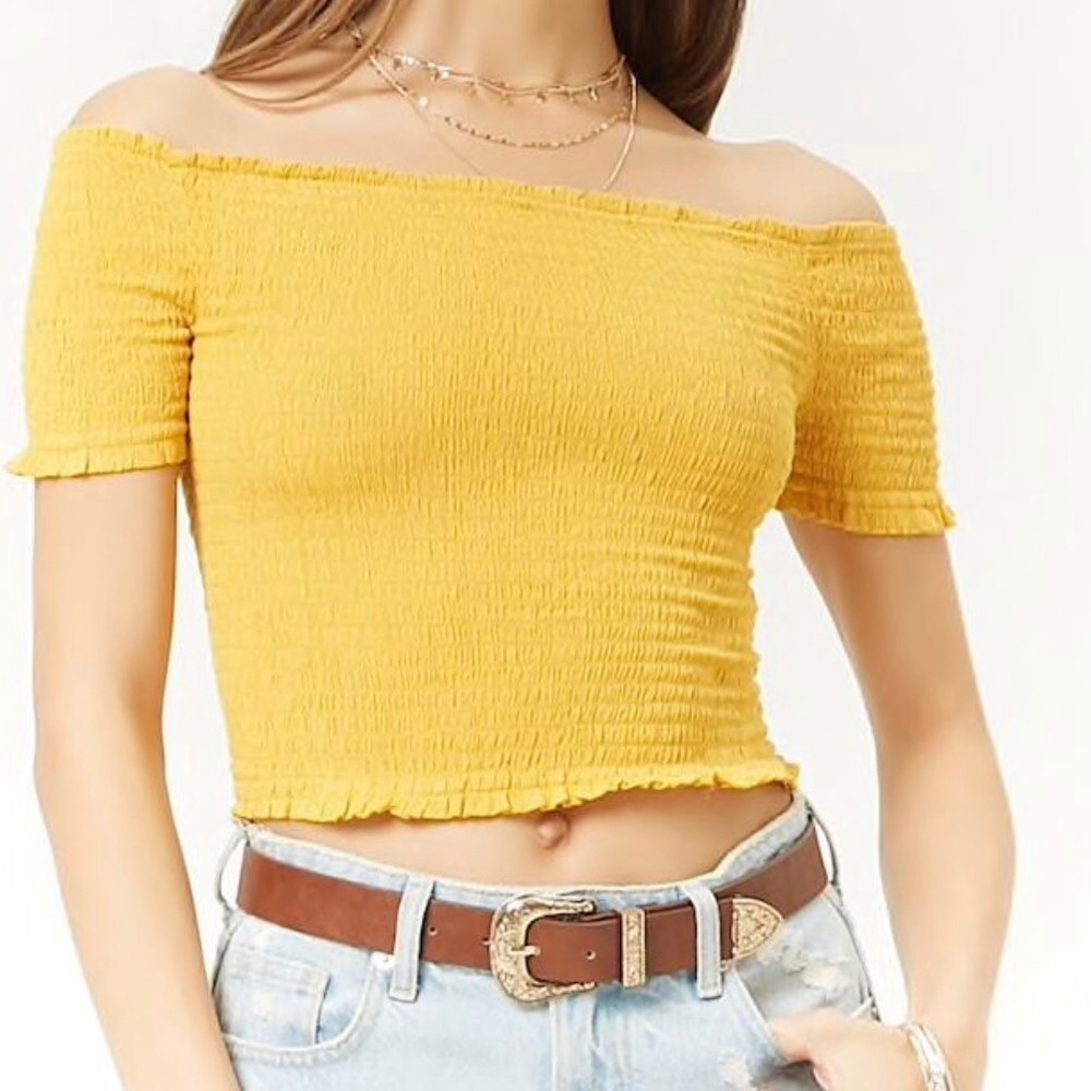 Forever 21 smocked crop top